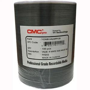 100 JVC Taiyo Yuden CMC Pro 16X White Inkjet Hub Printable Value DVD-R Disc - Picture 1 of 1