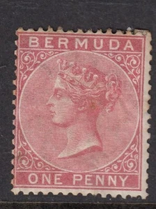 Bermuda 1865 pale-rose 1d crown CC Mounted mint SG2 - Imagen 1 de 2