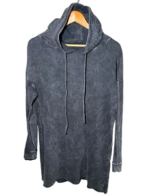 Sudadera con Capucha Vintage Lona Unisex Talla Pequeña Lavado Ácido Negra Longitud Media Foto 1 de 4