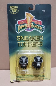 Mighty Morphin Power Rangers Sneaker Toppers Black Ranger Lace Toppers Nos MOC - Bild 1 von 3