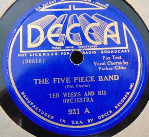 78RPM Decca 921 Ted Weems -The Five Piece Band / v Como - Fooled by the Moon, VG - Picture 1 of 5