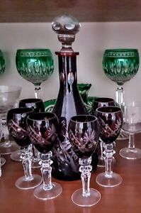 LUXURY 24% Lead Crystal HAND CUT DECANTER 6 LIQUER SHERRY GLASSES £145 NEW GIFT