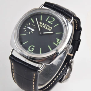 Pulido 45mm esfera negra Asia cuerda manual 6497 reloj para hombres marcas verdes militares D8 - Imagen 1 de 8