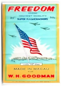 Vintage Freedom Firecracker Label MAGNET for Fridge 1YR Warranty! - Picture 1 of 2