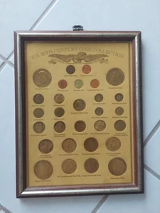 US Twentieth Century Coin Collection (31 Coins) In Frame - Picture 1 of 1