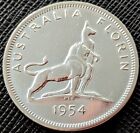 Silver Florin 1954 Royal Visit Australia Commemoration