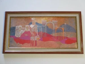 Original Tempera Painting ANCIENT GREECE Ukrainian Berezhnaya Vintage MODERNIST - Picture 1 of 11