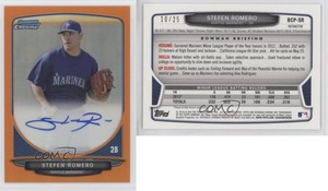 2013 Bowman Chrome Prospects Orange Refractor /25 Stefen Romero #BCP-SR Auto