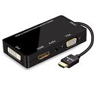 4-in-1 HDMI Adapter, Synchronous HDMI to VGA DVI HDMI Display Converter with ...