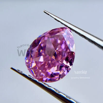 Piedra preciosa de pera rosa cortada en hielo 9A circonita cúbica suelta de alta calidad 3x5-10x14 mm Foto 1 de 4