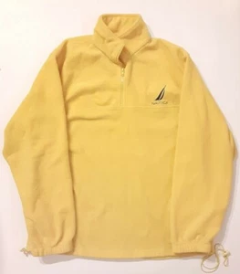 Vintage NAUTICA Yellow 1/4 Zip Pocketed Pullover Fleece Men's Size XL - Picture 1 of 10