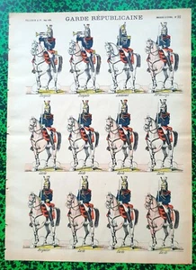  XIX ème - Garde Républicaine Superbe Planche 40x29 cm N° 92 A Voir !!!!!! - Foto 1 di 1