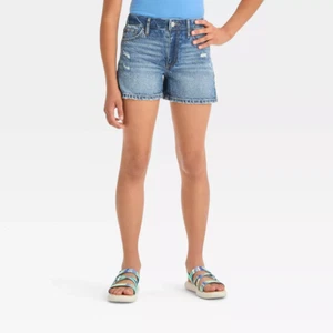 Art Class Girls' Destructed High-Rise Jean Shorts - Picture 1 of 4
