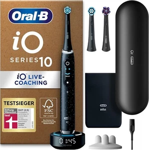 Oral-B iO Series 10+ Edition Elektrische Zahnbürste Cosmic Black 3x Bürsten - Bild 1 von 1