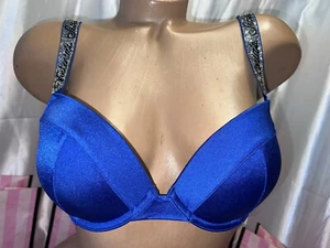 Victoria's Secret Badeanzug Glanz Träger Push-Up royalblau 34C - Bild 1 von 3