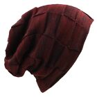 Bonnet solide en cuir synthétique chaud baggy tricot bonnets d'hiver