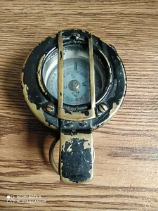 Rare vintage T.G. Co Ltd Mother of Pearl dial brass compass London 1942 (WWII). - Picture 1 of 12