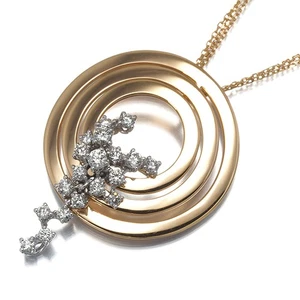 Auth DAMIANI Necklace Diamond Sophia Loren 18K 750 Rose Gold/WG - Picture 1 of 5