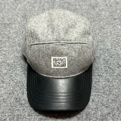 Gorra Polo Ralph Lauren Gris Negra 5 Paneles Lana Cuero Billete y Correa Foto 1 de 4