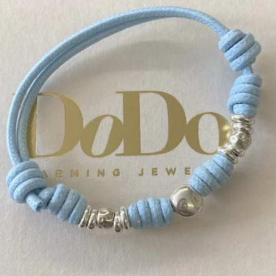 Dodo Pomellato Bracciale Azzurro Cielo Argento Pepita Rondelle Granelli Original - Immagine 1 di 3