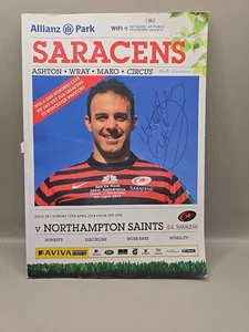 Programa de partidos Saracens V Northampton Saints 2014 firmado por Matt Dawson - Imagen 1 de 5