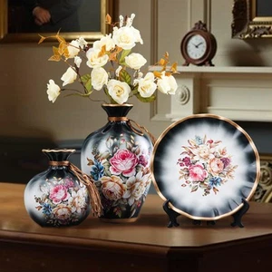 3 Pieces Ceramic Vases,Flower Arrangement Display,Desktop Ornaments,Decorative - Picture 1 of 17