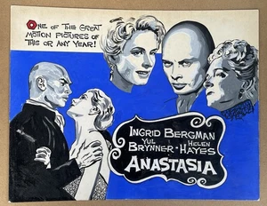 Vintage Film Original Lobby Kunst Gemälde Anastasia Ingrid Bergman Yul Brynner - Bild 1 von 2