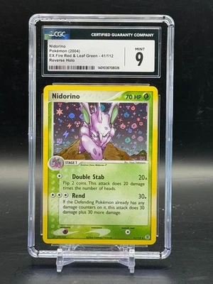 CGC 9 MINT Nidorino EX Fire Red & Leaf Green Reverse Holo Pokemon 41/112 - Image 1 of 2
