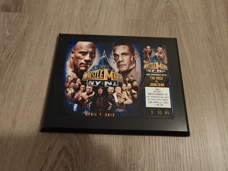 Placa para Wrestlemania 29, uma luta pelo WWE Championship - John Cena and The Rock - Imagem 1 de 4