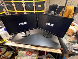 ASUS VS228H-P Dual 21.5" LED Monitors 1080p HDMI DVI VGA Tested Working - Picture 1 of 14