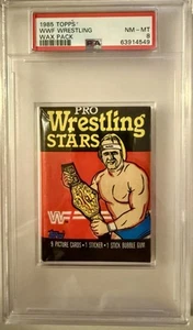 1985 Topps WWF Pro Wrestling Stars SEALED Wax Pack - PSA 8 NM/MT - Hulk Hogan! - Picture 1 of 2