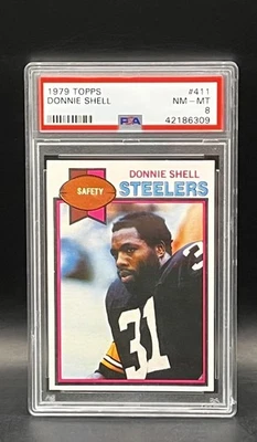 Donnie Shell 1979 Topps #411 RC PSA 8 HOF Rookie Steelers NFL Football Card! - Image 1 of 2