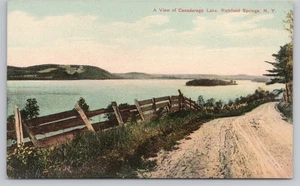 View of Canadarago Lake Richfield Springs New York NY Postcard - Picture 1 of 2