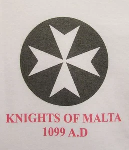 THE KNIGHTS OF MALTA ROMAN CATHOLIC MILITARY ORDER BLACK BORDER 2-SIDED SHIRT - Picture 1 of 9