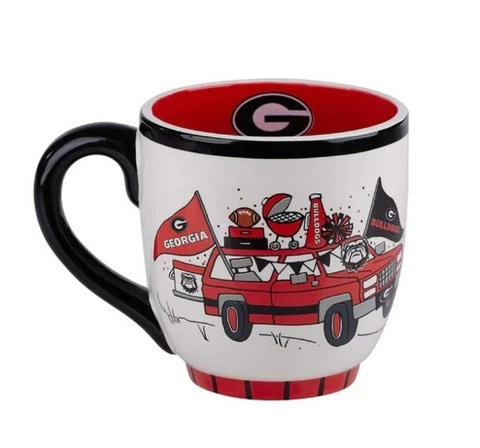 Georgia Bulldogs NCAA Logo Ceramic 16 Oz Glory Haus Coffee Mug Cup New In Box Cover