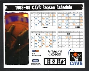 Cleveland Cavaliers--1998-99 Magnet Schedule--Hershey's - Picture 1 of 1