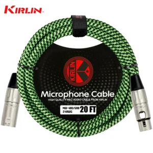 Kirlin 20FT Original Woven XLR F to XLR M Microphone Cable Green MW-480-20/GRB - Picture 1 of 1