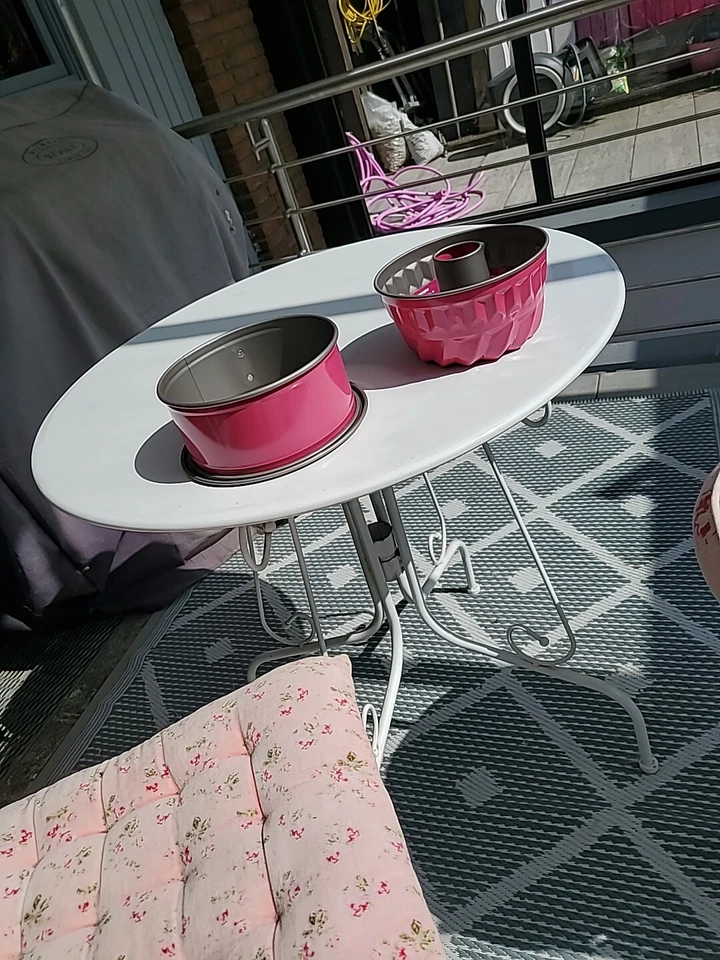 2 MINI Backformen Pink Kuchenform Gugelhupf Und Tortenring Neu - Bild 1 von 1