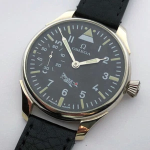 Big Swiss Mechanical Mens Military Marriage Wristwatch OMEGA Aviator Pilots WW2 - Picture 1 of 20