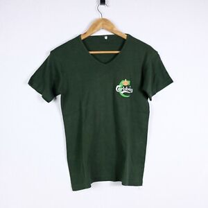 Maglia CARLSBERG Taglia L Uomo Cotone Verde Man T-shirt Manica corta Casual Logo