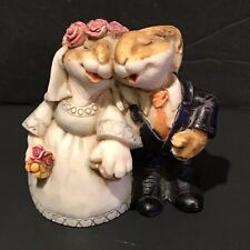 Hand Painted Artefice Ottanta Wedding Rabbits Figurine Made in Italy