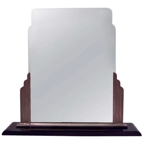 Norman Bel Geddes Simmons Art Deco Machine Age Vtg Metal Skyscraper Table Mirror Cover