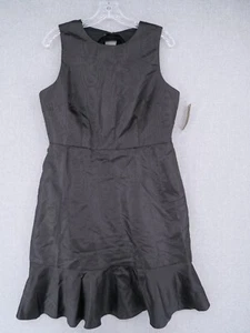 J. Crew Dress Womens Size 10 Black Ruffle Hem Sheath Sleeveless - Picture 1 of 9