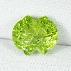 4.08 ct TOP LUSTROUS 100% NATURAL PERIDOT Fancy Carving Cut See Vdo 1071 RC - Picture 1 of 2