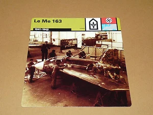 MESSERSCHMITT Me 163 1941-1945 REACTION LUFTWAFFE AVIATION FICHE WW2 39-45 - Imagen 1 de 1