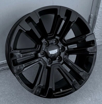 Juego de ruedas estilo Cadillac Escalade 22X9" negras brillantes Escalade/Denali 2000-2020 Foto 1 de 4
