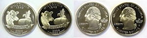 2004-S Wisconsin Statehood Quarter Silver & Clad Proofs 2 Coin Set - Picture 1 of 3