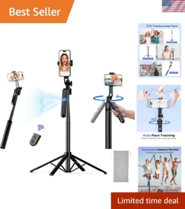 68'' Auto Face Tracking Tripod for iPhone, 360° Rotation Phone Tripod with Wi... - Picture 1 of 8