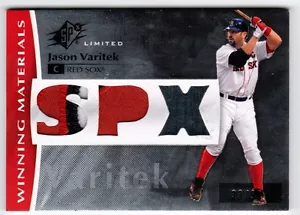 Parche de 3 colores Jason Varitek 2008 SPX Winning Materials #'d 33/50 Medias Rojas de Boston - Imagen 1 de 1