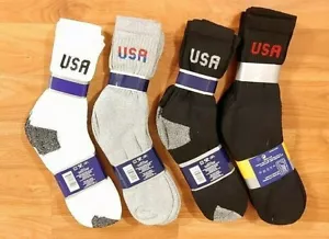 12 paia calze uomo crew nuove con logo USA taglia 10-13 - Foto 1 di 6